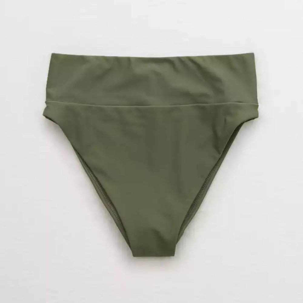 Aerie Green High Cut Cheeky Bikini Bottom - XS